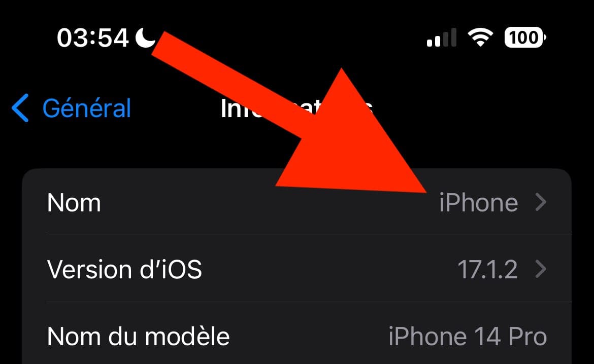 change-nom-iphone-etape-4 étape 4 pour changer le nom de son iPhone